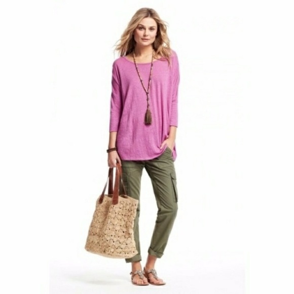 Calypso St. Barth Tops - Linen dolman sleeve tunic oversized XS